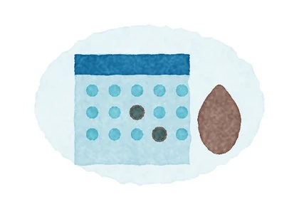 Calendar with marked days and a drop