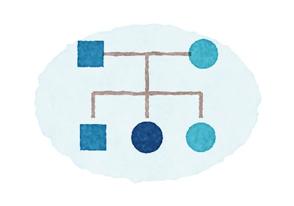 Family tree with one shaded member